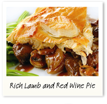 Lamb and red wine pie