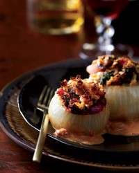 Lamb-and-spinach-stuffed onions