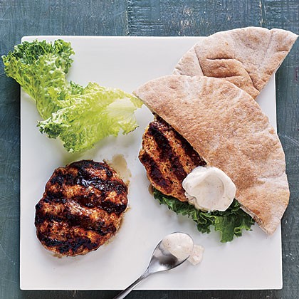 Lamb and turkey pita burgers