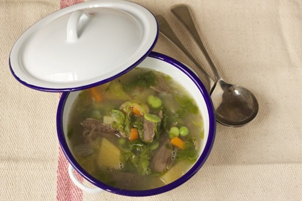 Lamb and vegetable summer soup (Hotch potch)