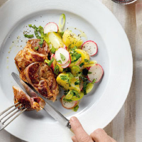 Lamb and warm new potato salad