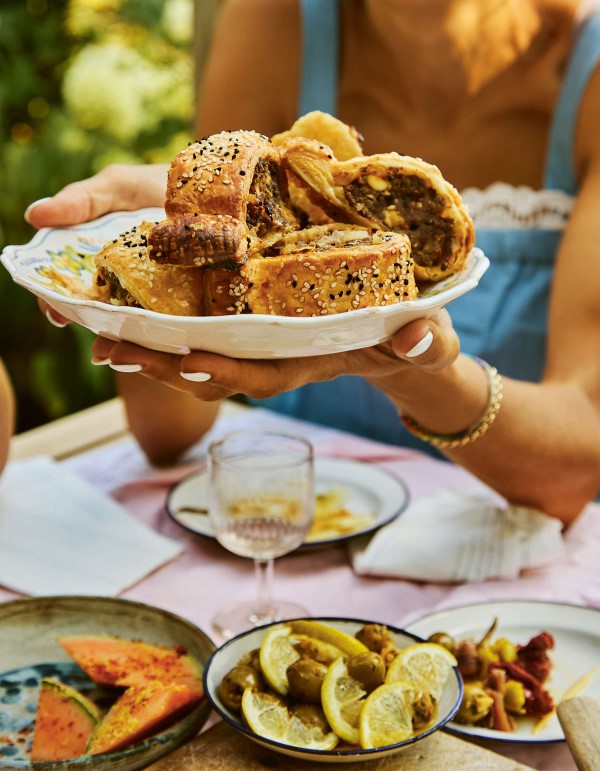 Lamb, apricot and feta sausage rolls