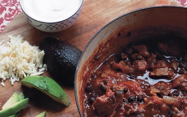 Lamb, beer and black bean chilli