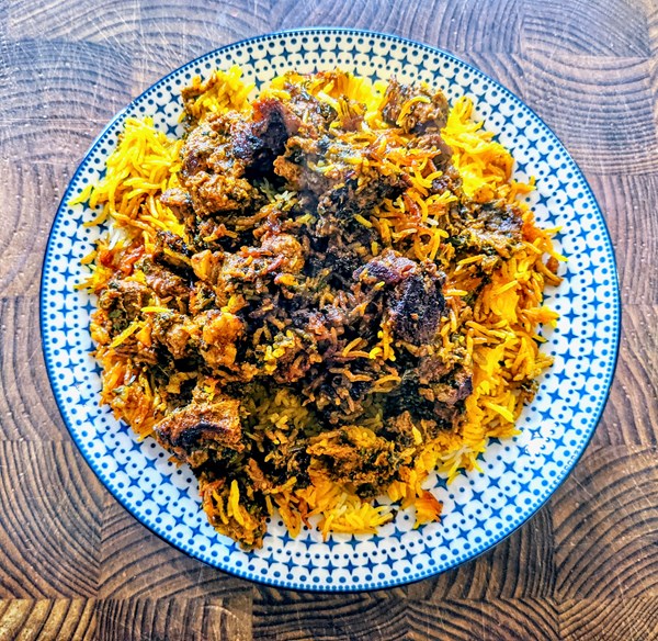 Lamb biryani (Kache gosht ki biryani)