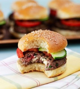 Lamb burgers with feta