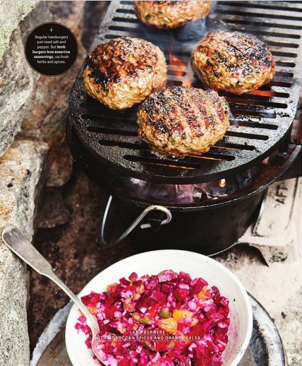 Lamb burgers with Moroccan spices and orange salsa