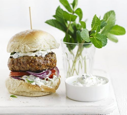 Lamb burgers with tzatziki