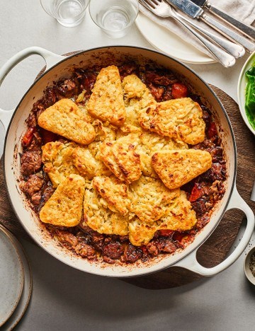 Lamb casserole with a hash brown top