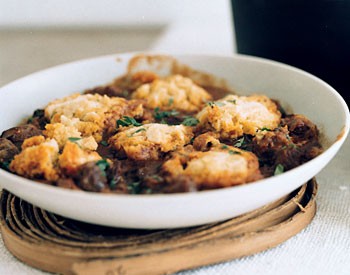 Lamb chili with masa harina dumplings