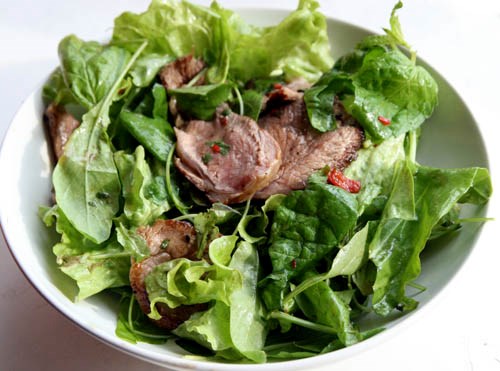 Lamb chops and salad