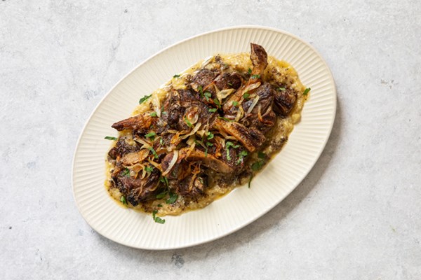 Lamb chops, burnt aubergine and garam masala butter 
