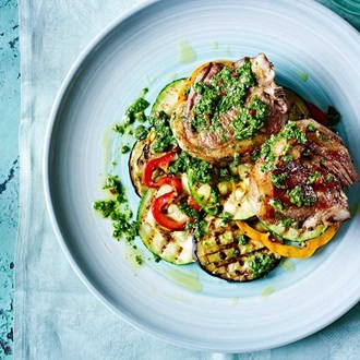 Lamb chops with chimichurri sauce