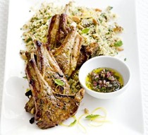 Lamb chops with fruity couscous & mint