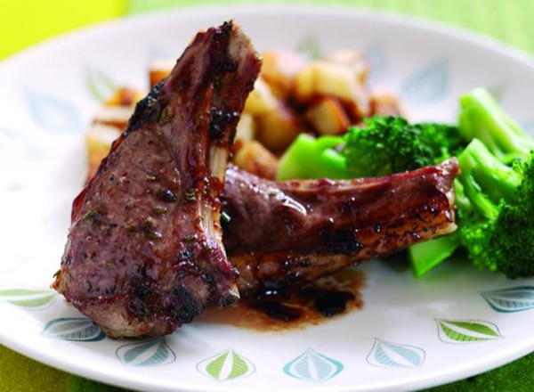 Lamb chops with rosemary and Damson glaze