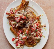 Lamb chops with thyme, chilli & Greek htipiti