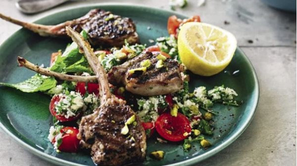 Lamb cutlets with cauliflower tabouleh