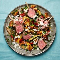 Lamb cutlets with crisp sourdough and yoghurt sauce