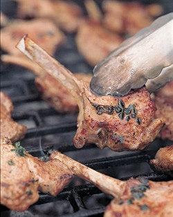 Lamb cutlets with mustard and thyme