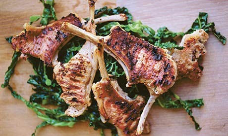 Lamb cutlets with mustard seed and coconut