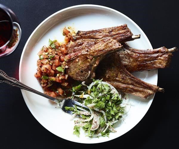 Lamb cutlets with sumac & parsley salad [Joseph Abboud & Tom Sarafain]