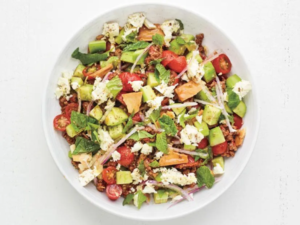 Lamb fattoush bowl