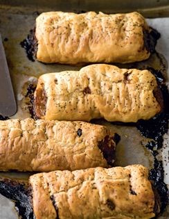 Lamb, harissa and almond sausage rolls
