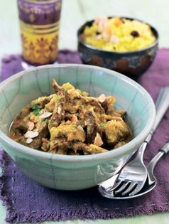 Lamb in rose-scented almond sauce