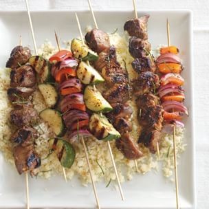 Lamb kebabs with pomegranate glaze