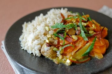 Lamb khoresh stew with orange
