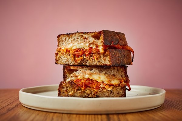 Lamb, kimchi and cheese toastie