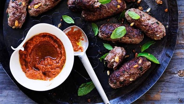Lamb kofta with muhammara