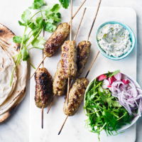 Lamb koftas with spiced cream cheese