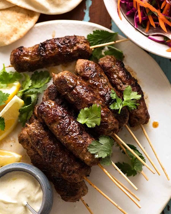 Lamb koftas with yoghurt dressing