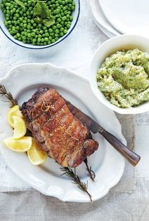 Lamb leg roast with nutty mash
