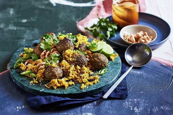 Lamb meatball biryani