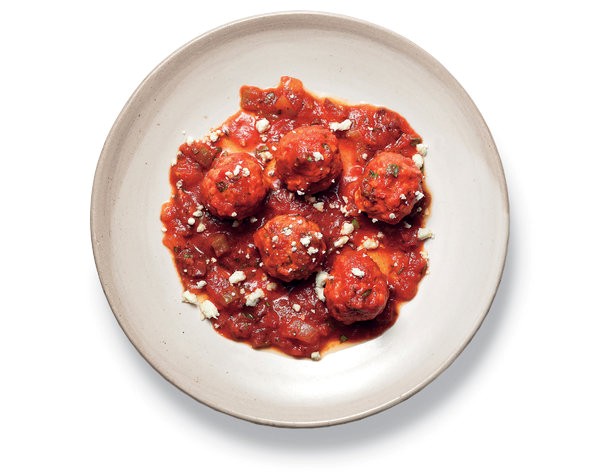 Lamb meatballs in Greek-inspired tomato sauce