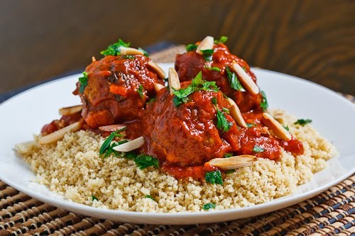 Lamb meatballs in mint tomato sauce