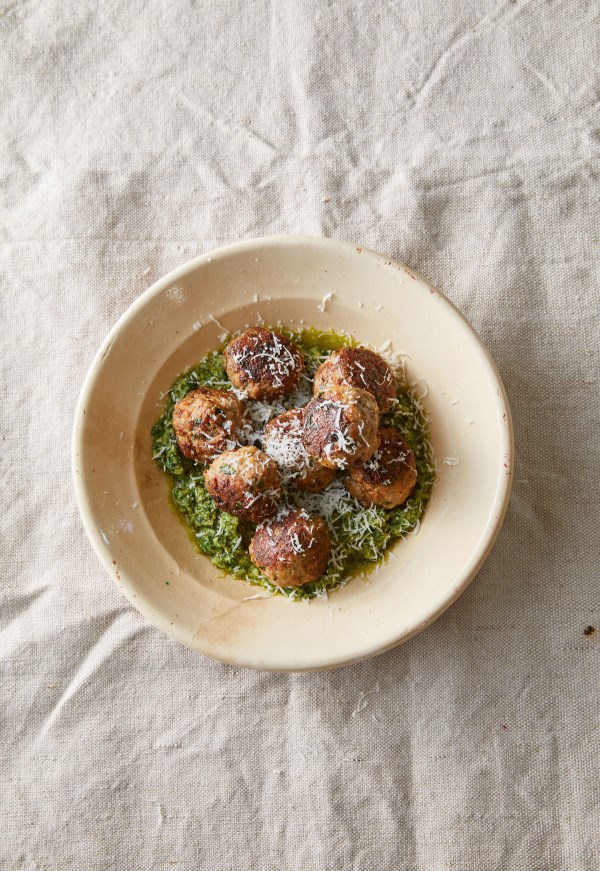 Lamb meatballs with bagnetto verde