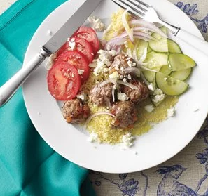 Lamb meatballs with couscous and feta