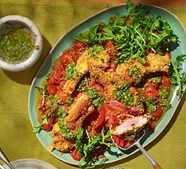 Lamb Milanese with curried marinara