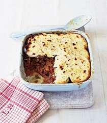 Lamb moussaka with feta topping