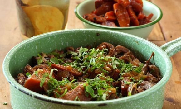 Lamb neck with quinces