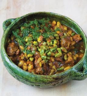 Lamb, pistachio, dill + verjuice braise (Khoresh-e pesteh-o ab ghureh)