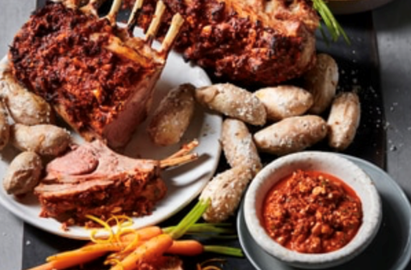 Lamb rack with romesco