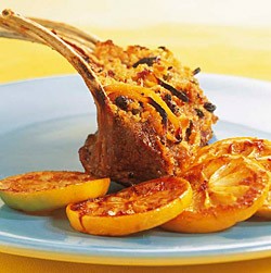 Lamb racks with lemon and honey crust