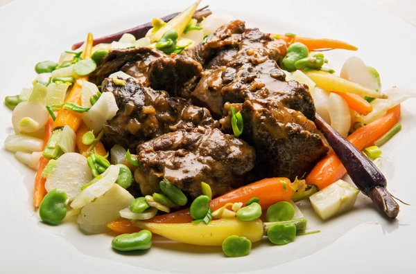 Lamb ragout with spring vegetables