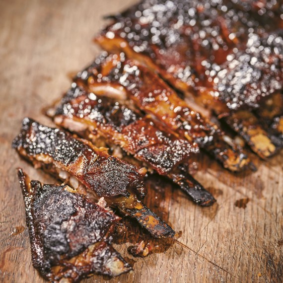 Lamb ribs with molasses mop & onion salad recipe Eat Your Books
