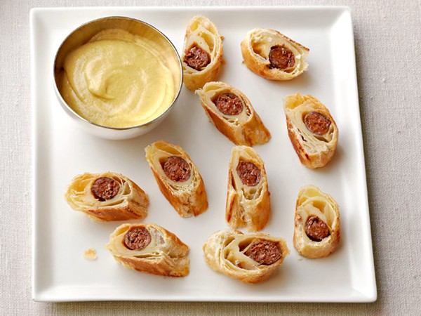 Lamb sausage in puff pastry