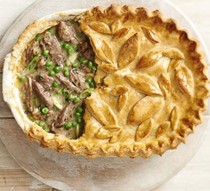 Lamb shank, pea & mint pie