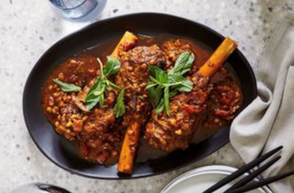 Lamb shanks with chana dal curry (Dal gosht)